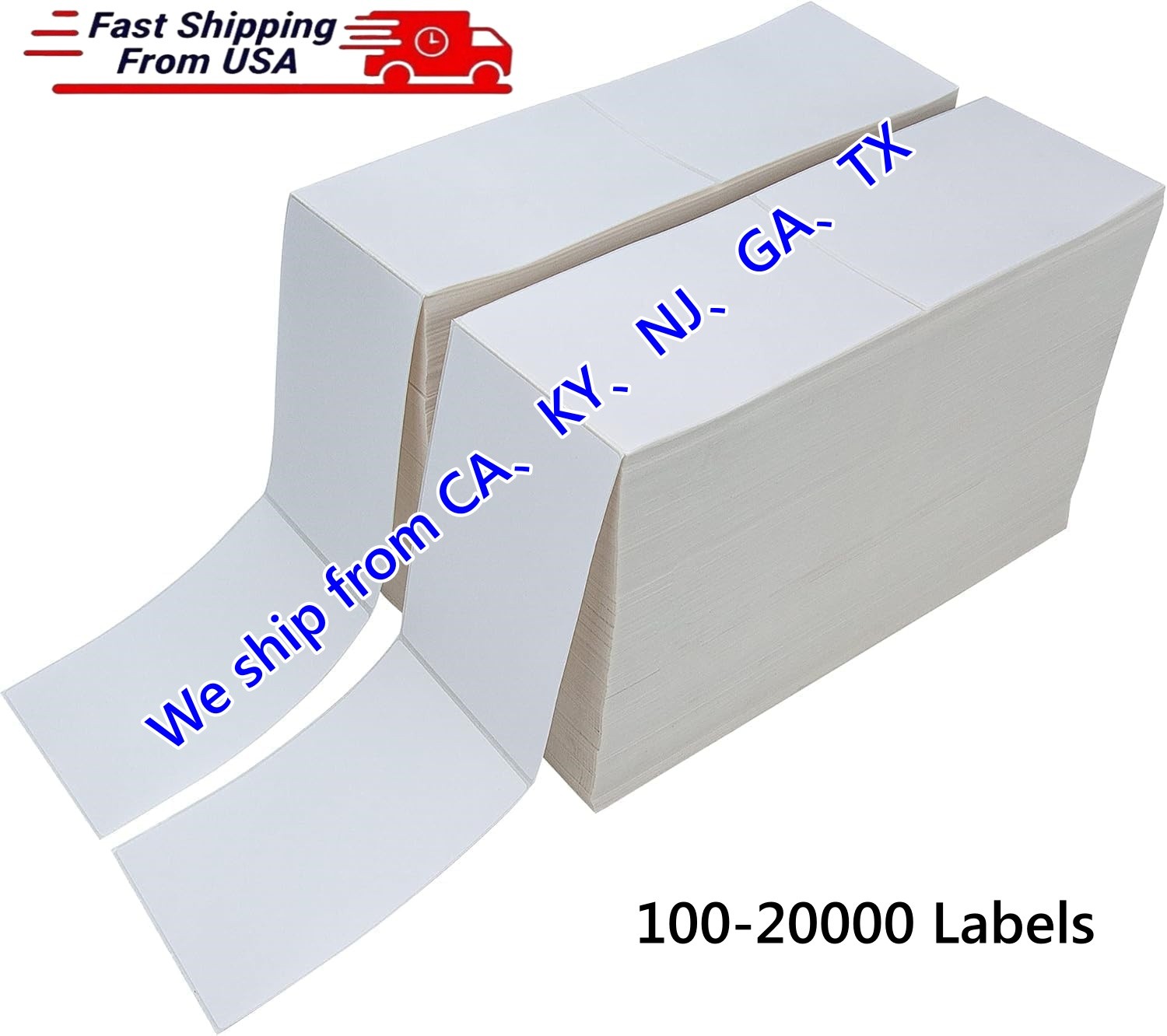 4×6 Perforated Direct Thermal Address Shipping Labels For Rollo & Zebra Fanfold