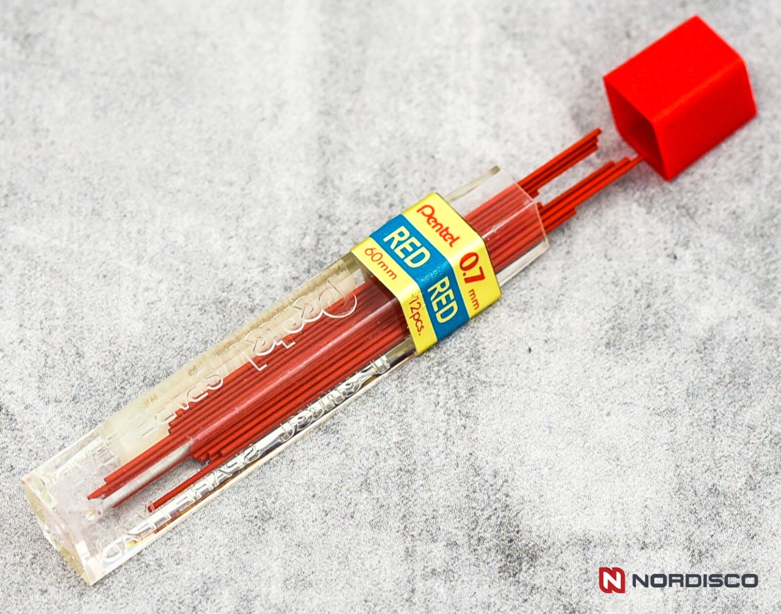 Pentel PPR-7 Red 0.7mm Refill Lead, 3 Tubes of 12 Leads