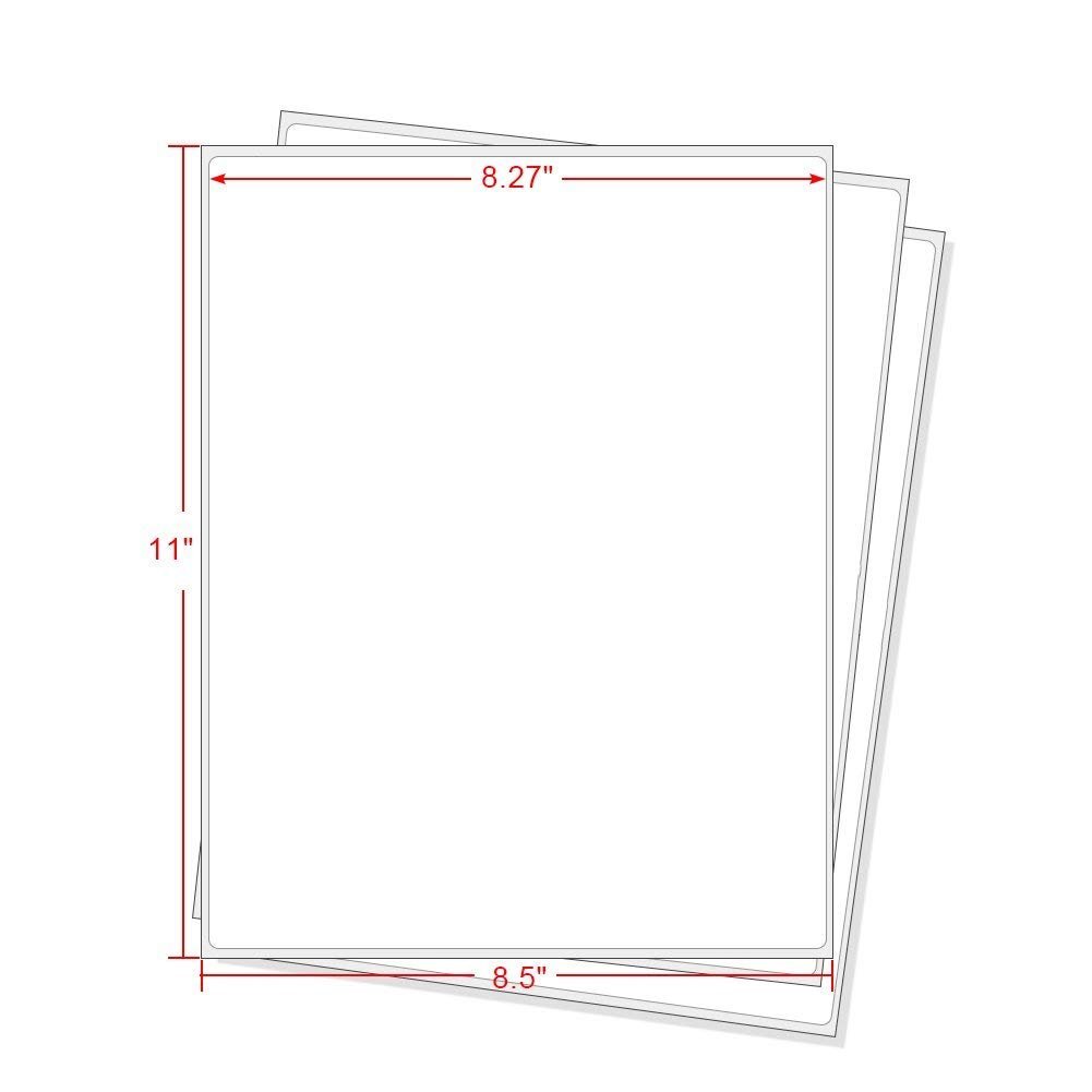 8.5×11 Full Sheet Shipping Address Blank Labels Self Adhesive Round Laser inkjet