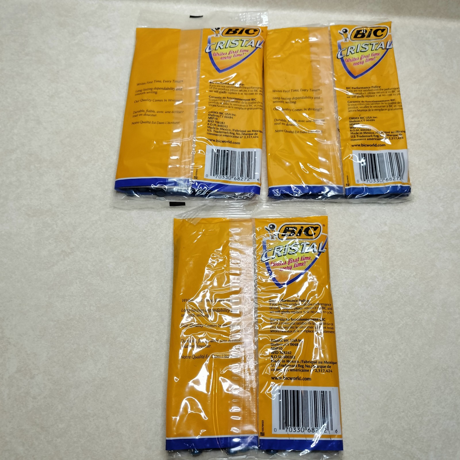 New Vintage BIC USA Cristal Ball Pen Medium Point BLUE 30-Count Bagged ~68272