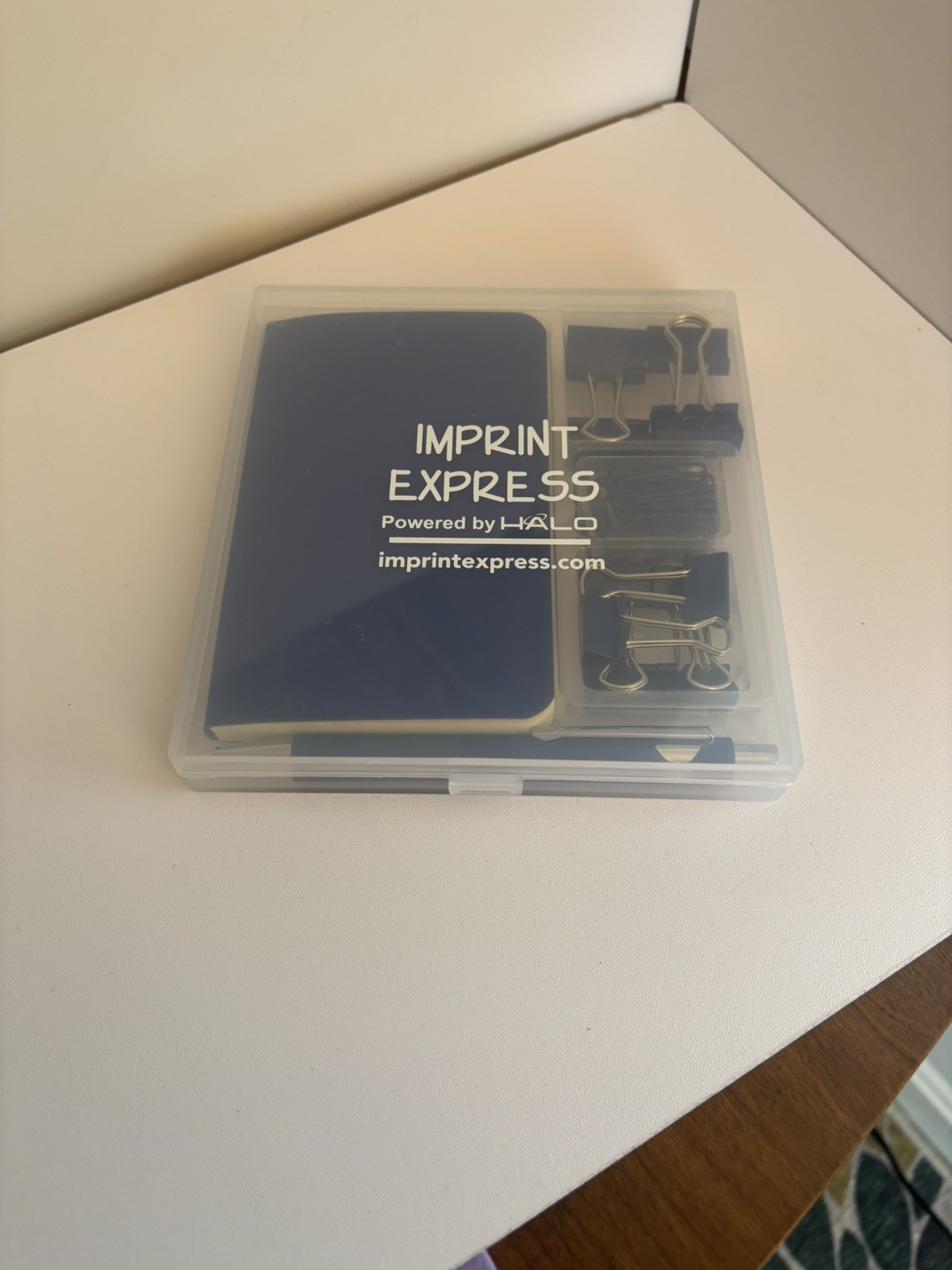 3.5″x5.5″ NOTEBOOK + pen, binder clips, paper clips