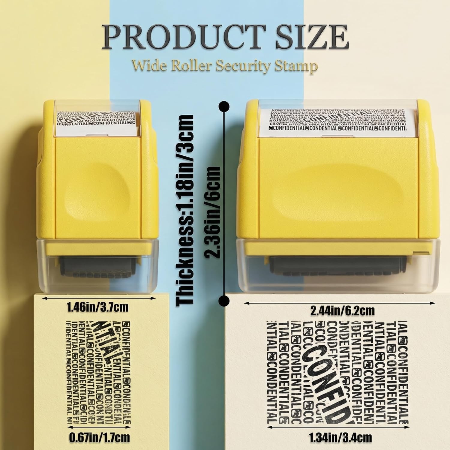 2 Pack Identity Protection Roller Stamp Identity Theft, Confidential, Privacy Ro