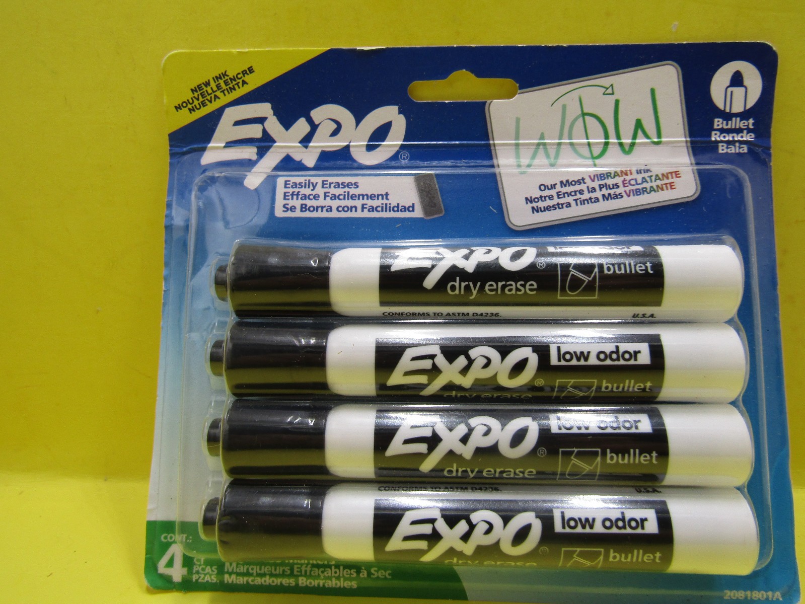 3 Pack Expo Erase Markers Chisel Tip Black Ink Bundle Lot( 12 Markers)