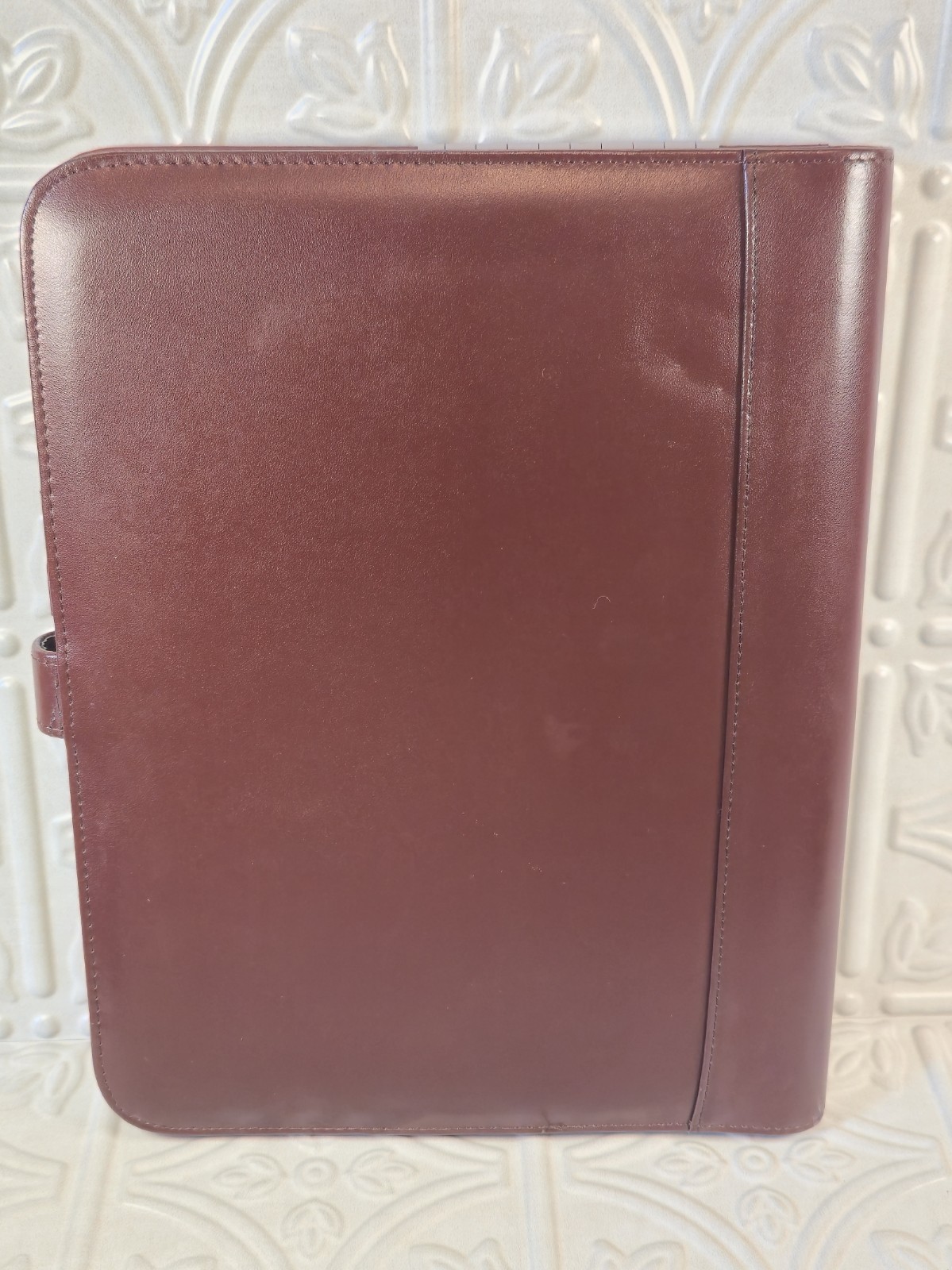 Genuine Leather Executive Portfolio Classic Style $80 Burgundy Binder Calculator