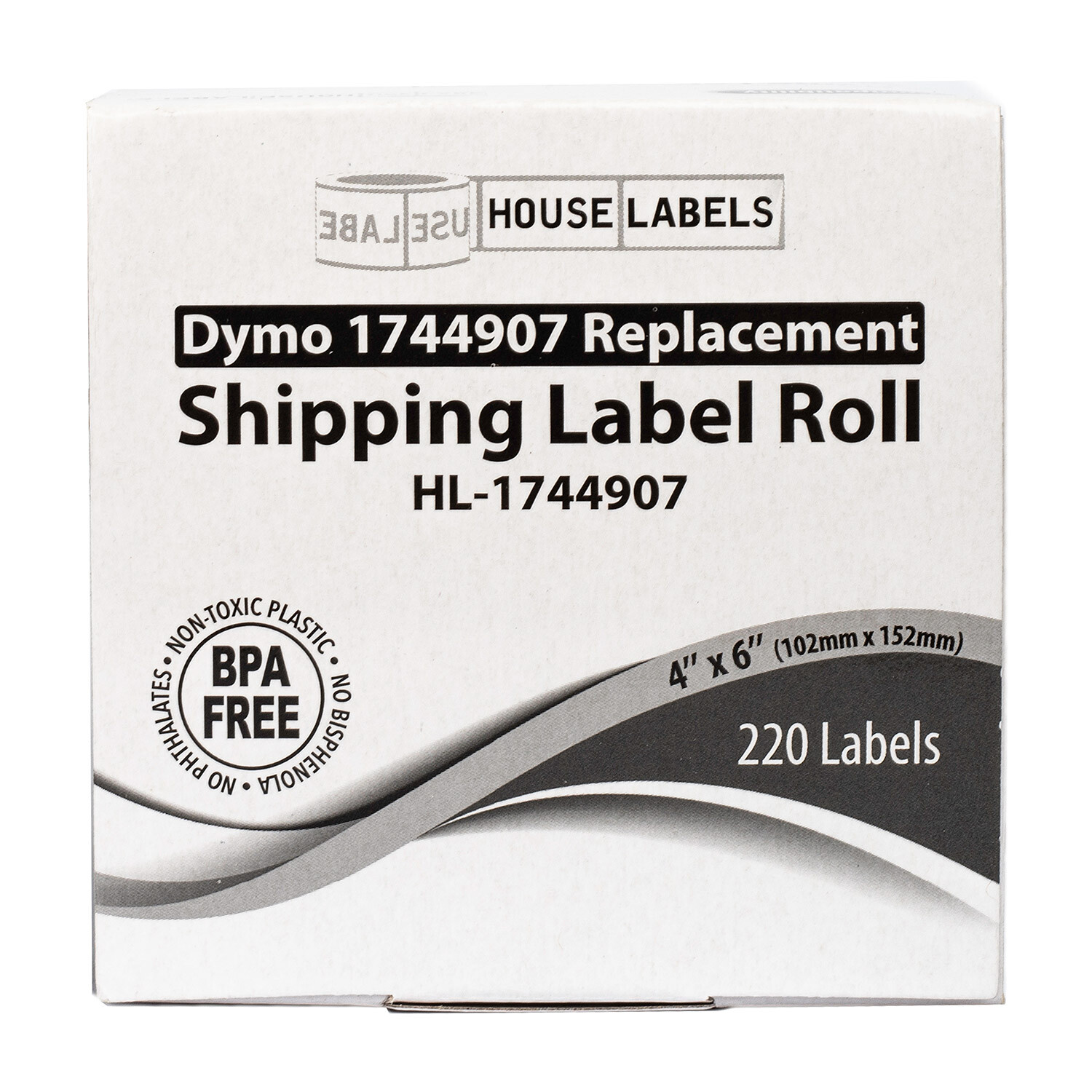 DYMO LW 1744907 4XL 4×6 (4″x6″) Direct Thermal Labels – (12) Rolls of 220
