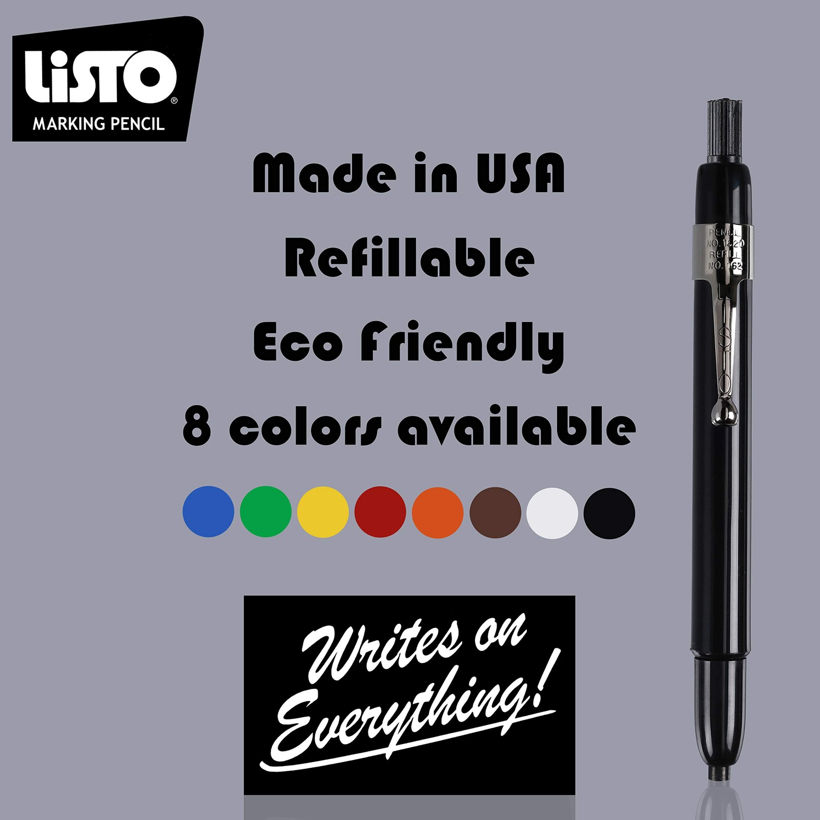 Listo 1620 – Box of 12 – BROWN COLOR – China Markers/Grease Pencils/China Markin