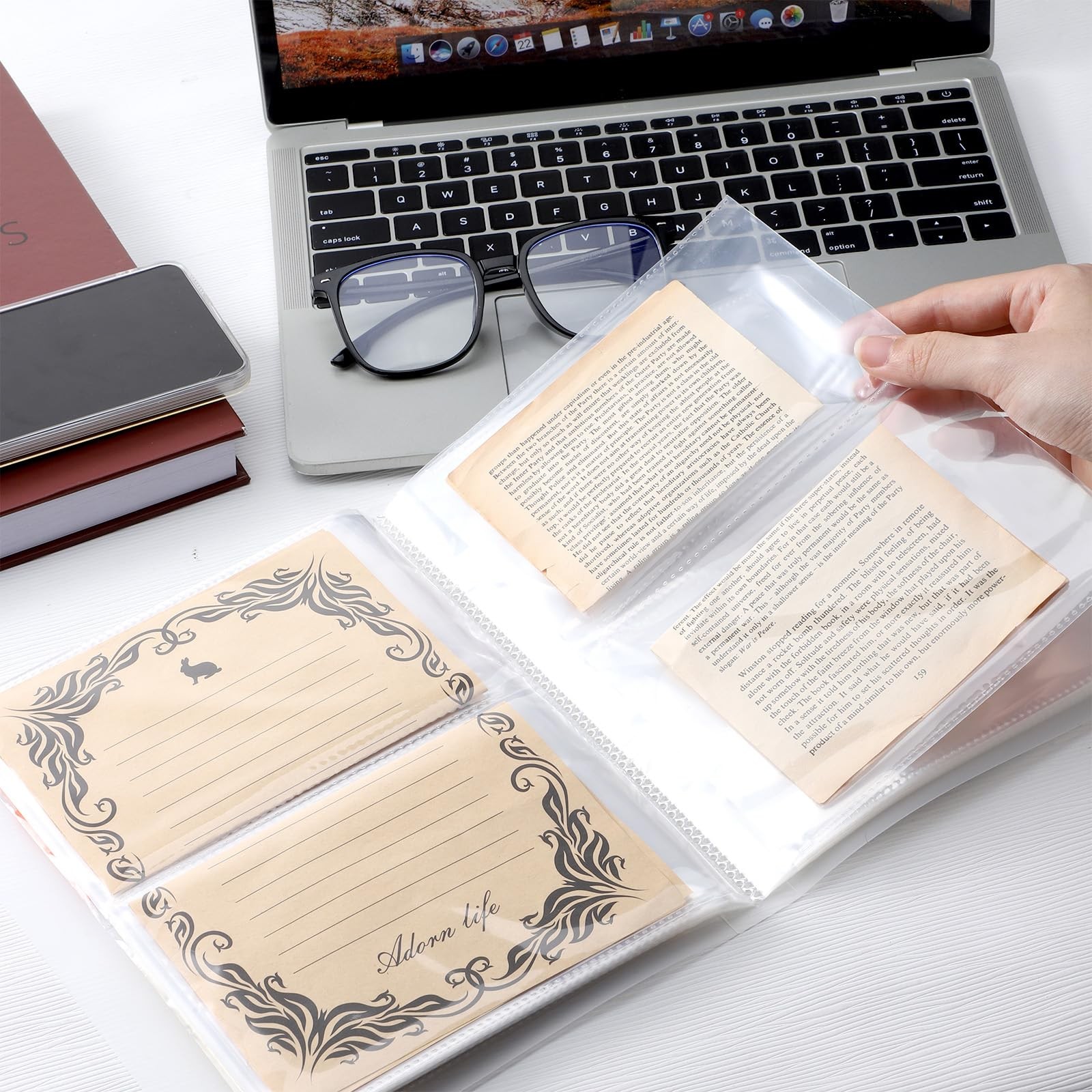 4×6 Inch Index Card Holder Clear Plastic Book Binder for Recipe Flashcards