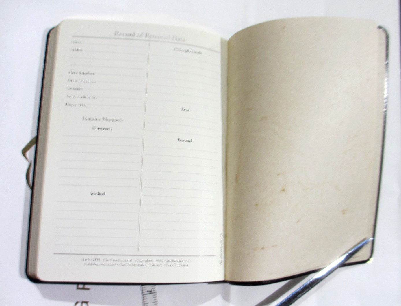 Journal 7″ Leather Soft Cover 224 Lined Pages Graphic Image List$90 Brown Croco