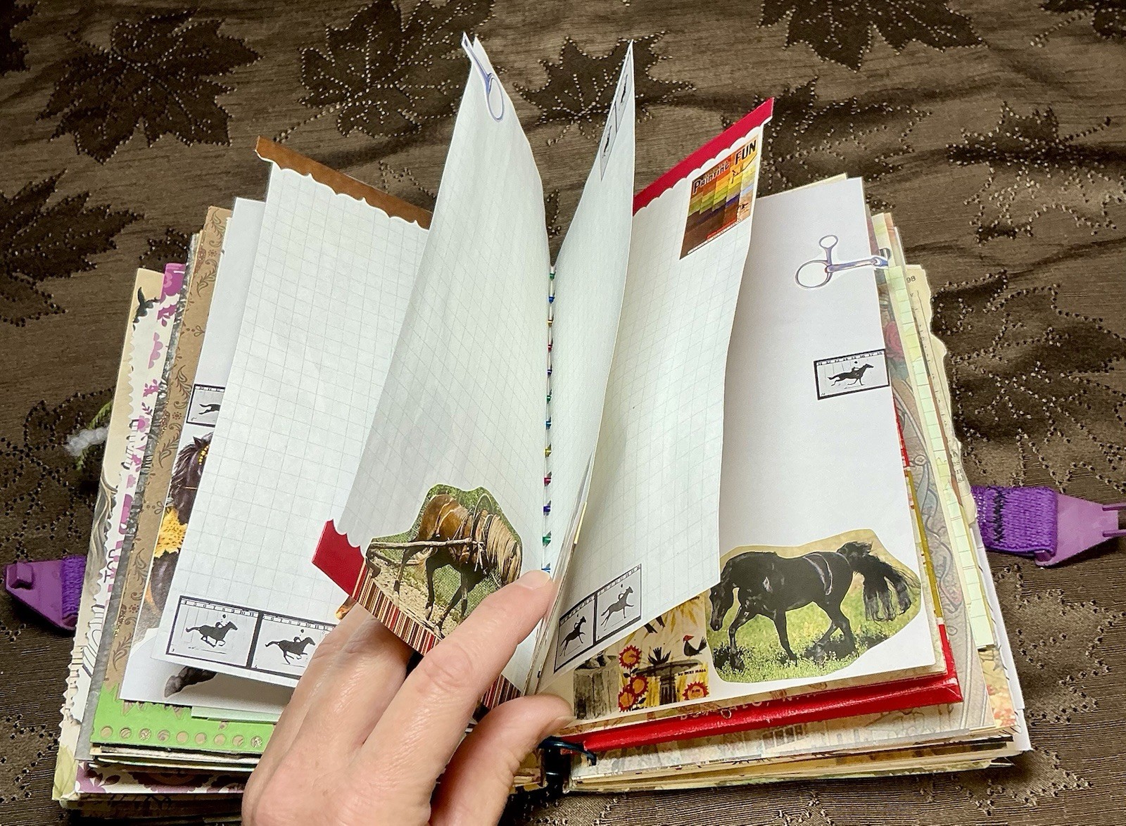 Junk Journal Handmade Chunky Horse Theme Vintage & New Packed W/ Extras