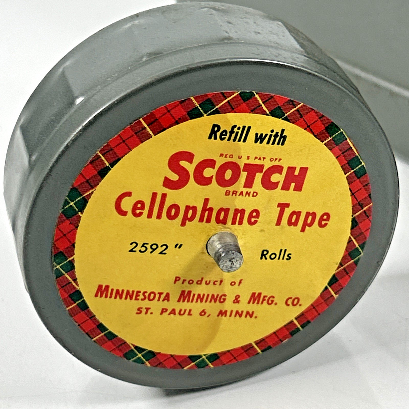 Vintage Scotch Cellophane Tape Dispenser Metal Desktop Heavy 4 lbs + Retro USA
