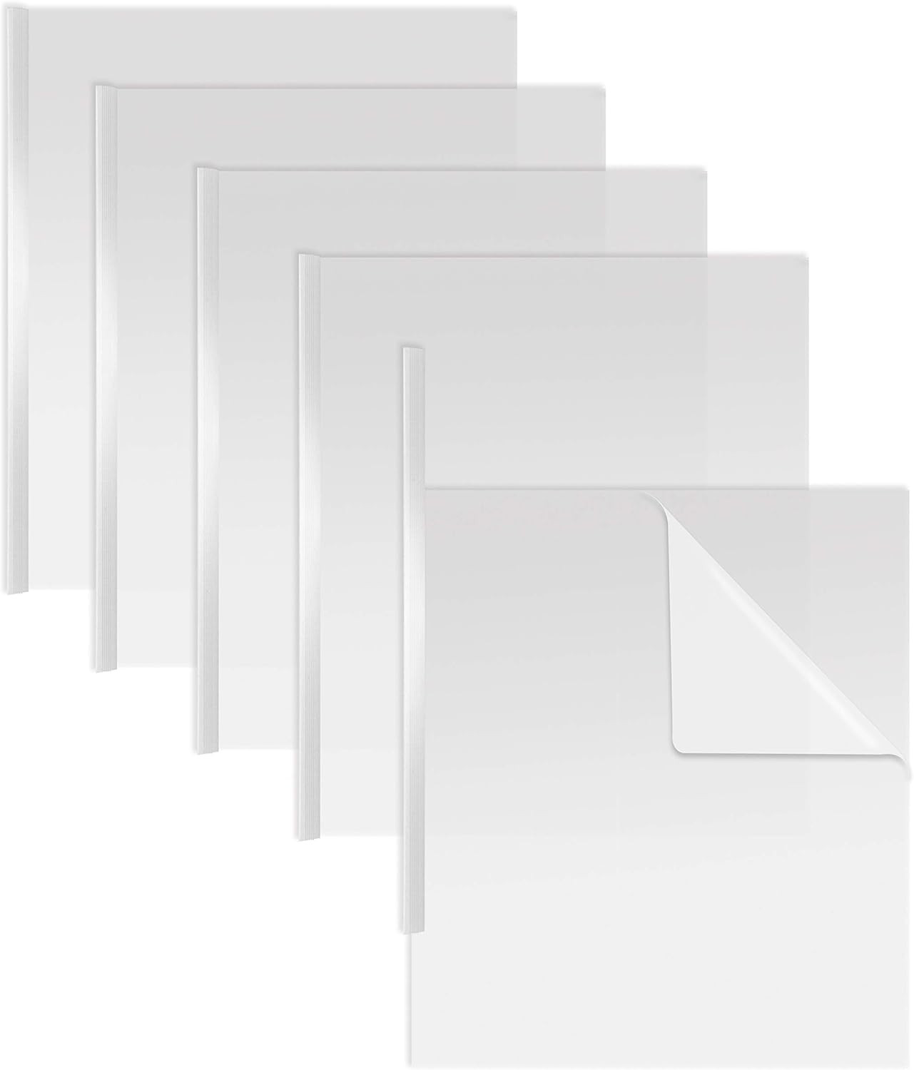 Better Office Products Sliding Bar Clear Report Covers, 50 per Box, White Slider