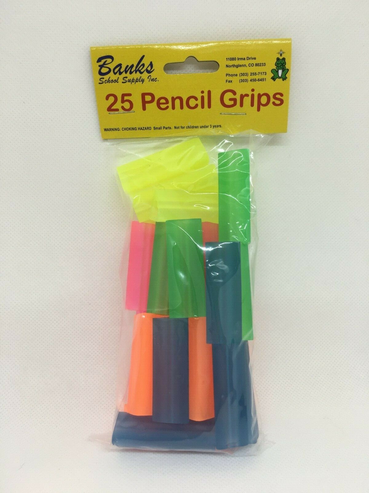 Pencil Grips (25 pk) Triangle Style, Multi-Colors – Fits Pencils/Pens & Crayons