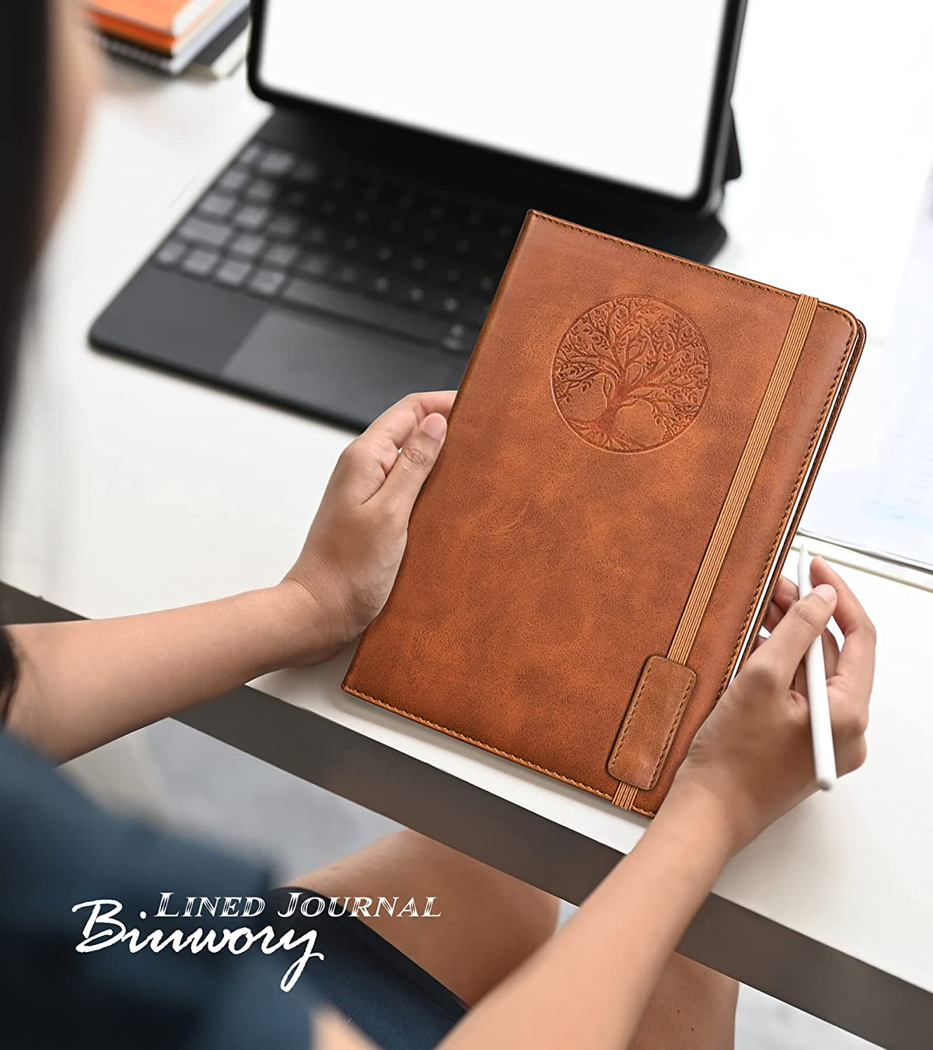 Lined Journal Notebook for Women Men,256 Pages A5 Hardcover Leather Journals for