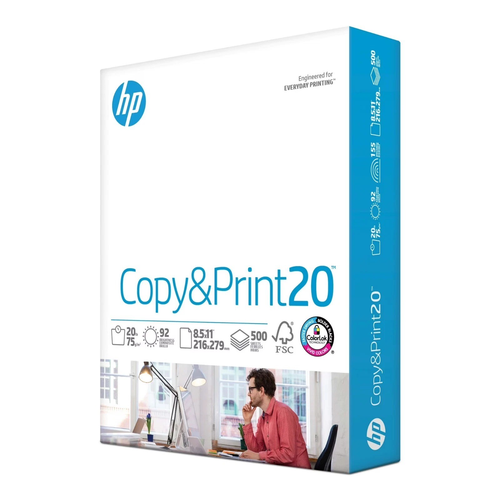 HP Printer Paper 8.5 x 11 Paper Copy &Print 20 lb 1 Ream Case – 500 Sheets