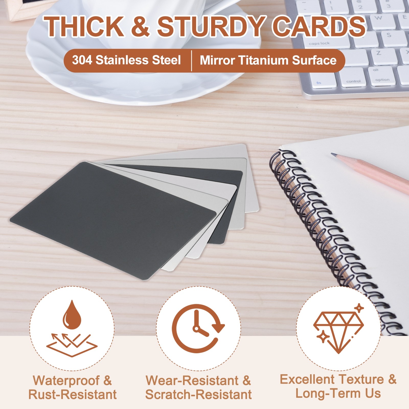 5pcs Metal Business Cards Blanks 3.9×2.4×0.02 Inch Titanium Laser Engrave Black