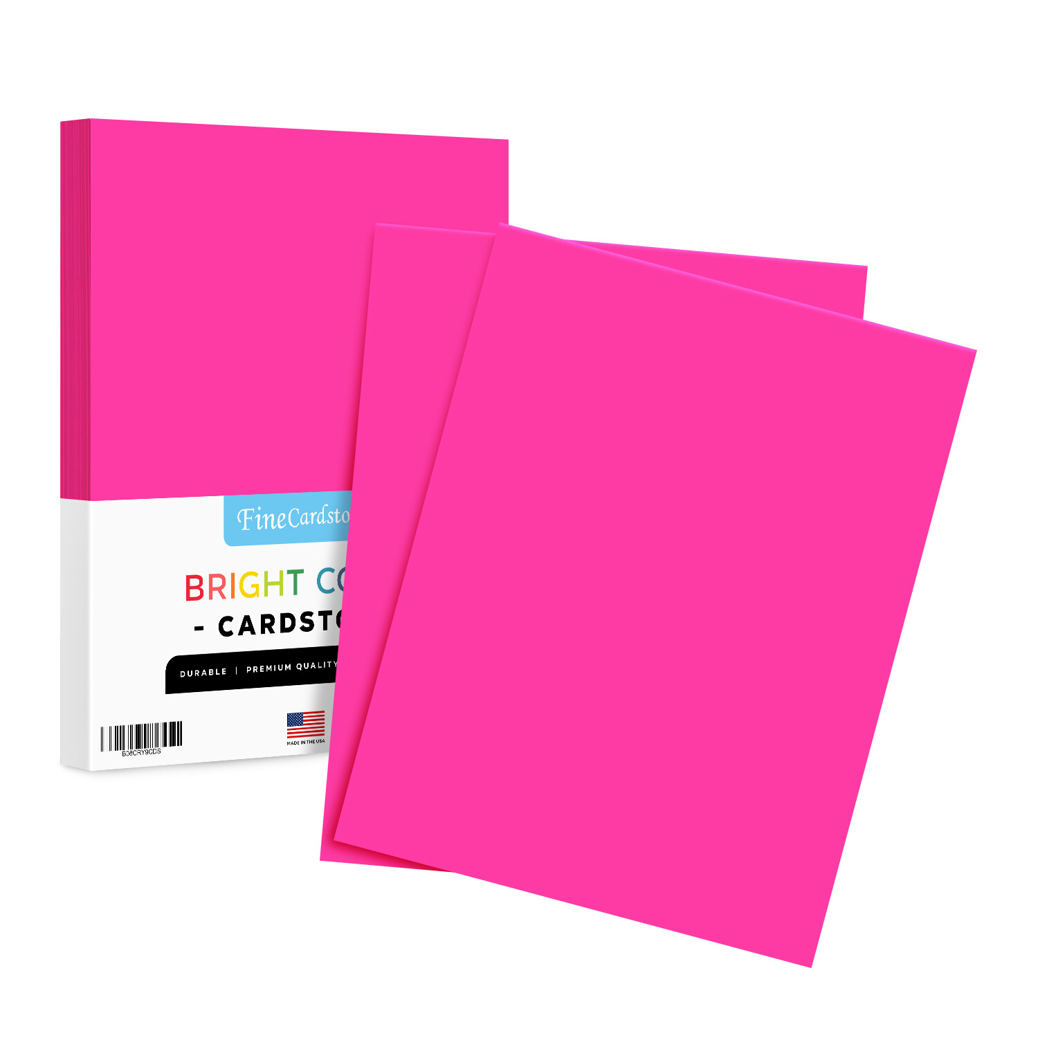 Fireball Fuchsia Bright Color Cardstock, 65lb Cover (176GSM), 8.5 x 11, 50 Qty