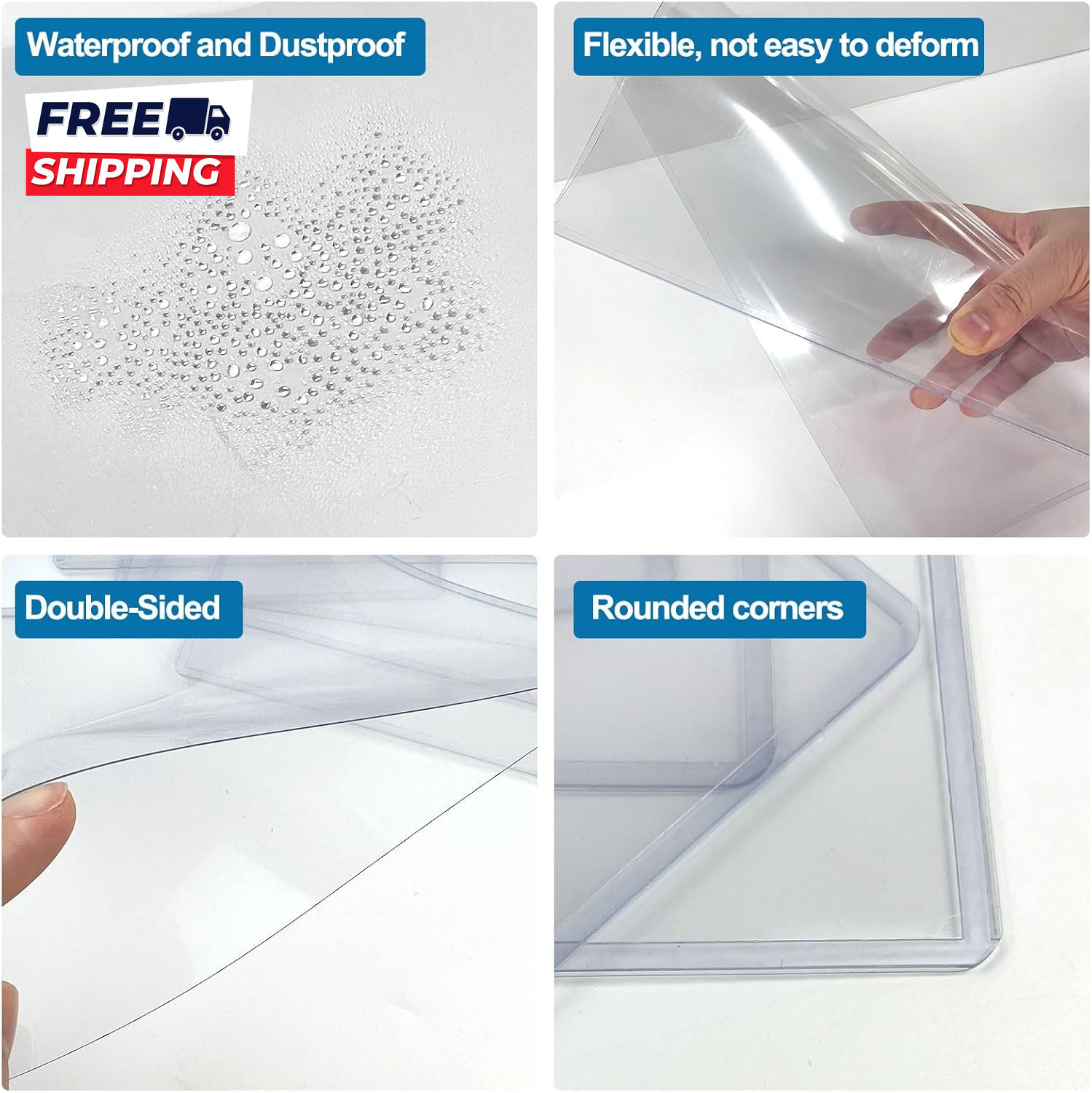 8.5 X 11 Hard Plastic Sheet Protectors Rigid Print Protectors Clear Waterproof