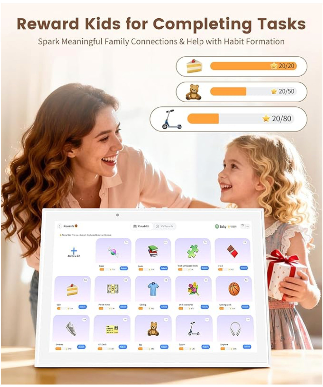 10.1″ Digital Calendar & Smart Touchscreen Planner, Electronic Calender w/ chore