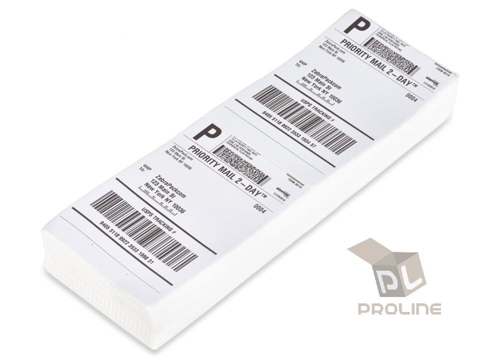 1000 4×6 Fanfold Direct Thermal Shipping Labels for Zebra, Rollo, MUNBYN Printer