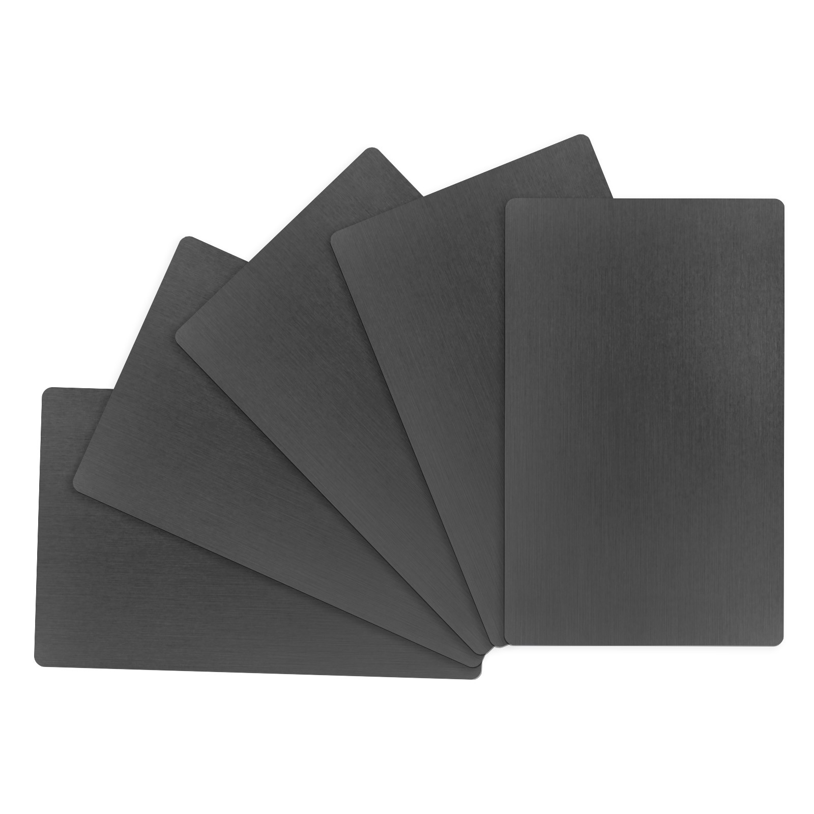 5-Pack Metal Business Card Blanks, 80x50x0.5mm Aluminum Matte Black