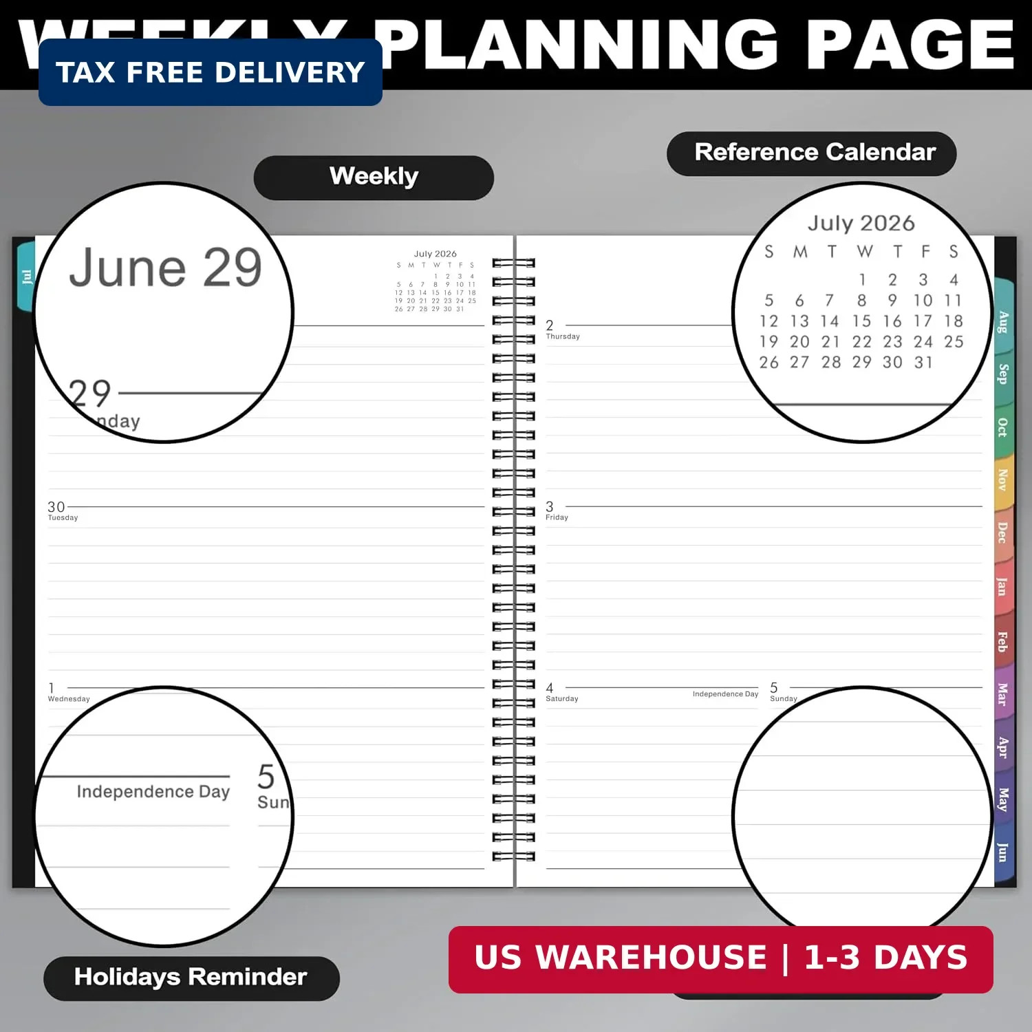 Weekly and Monthly Planner 2026-2027, July 2026-June 2027, 8.5” x 11” | Academ