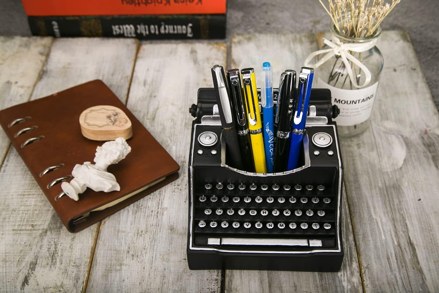 Retro Typewriter Pen Holder Vintage Desk Accssories Unique Cool Gifts for Writer