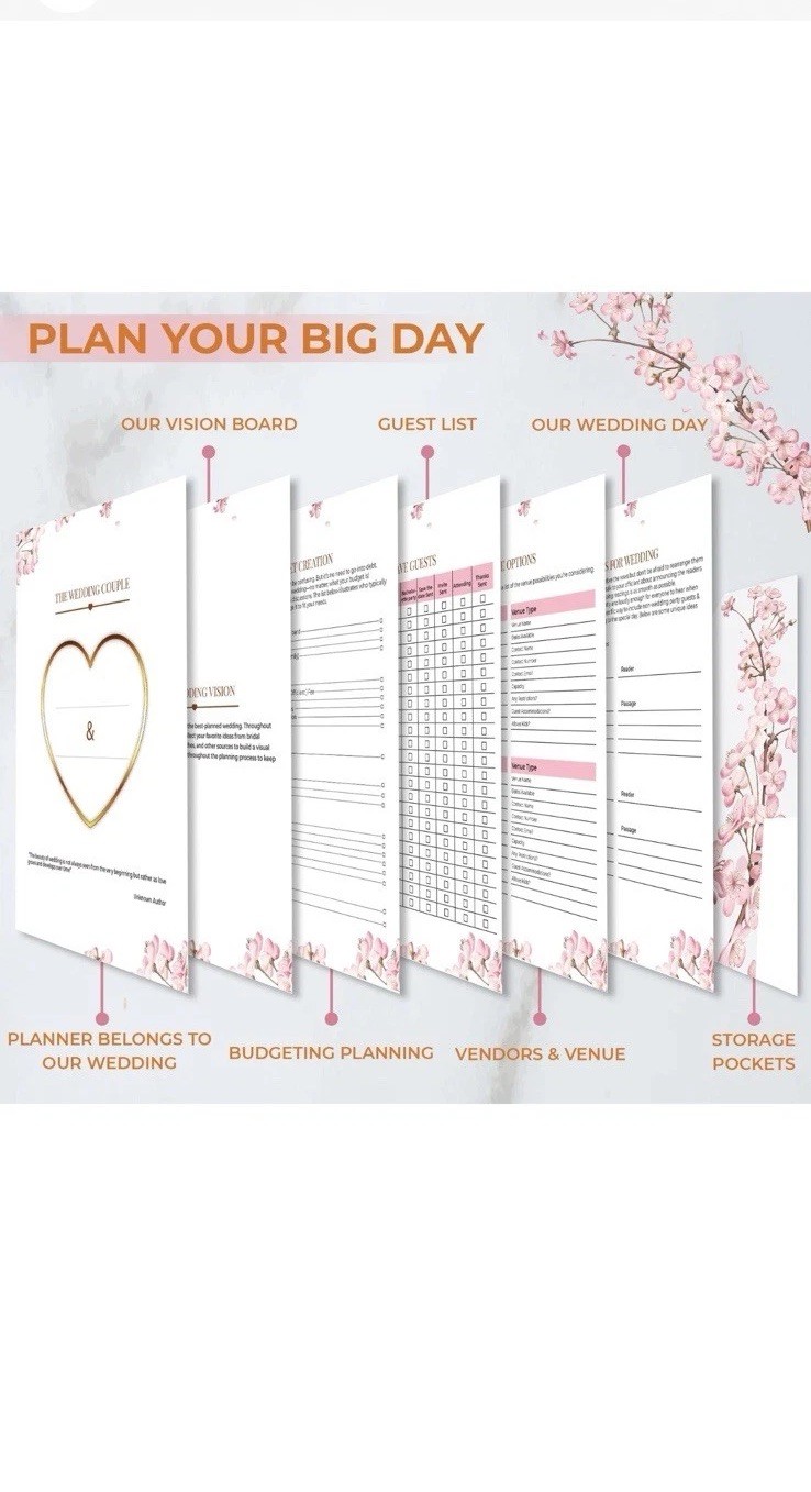 Wedding Planner for Bride 9″ x 11″ – Wedding Planning Book & Organizer