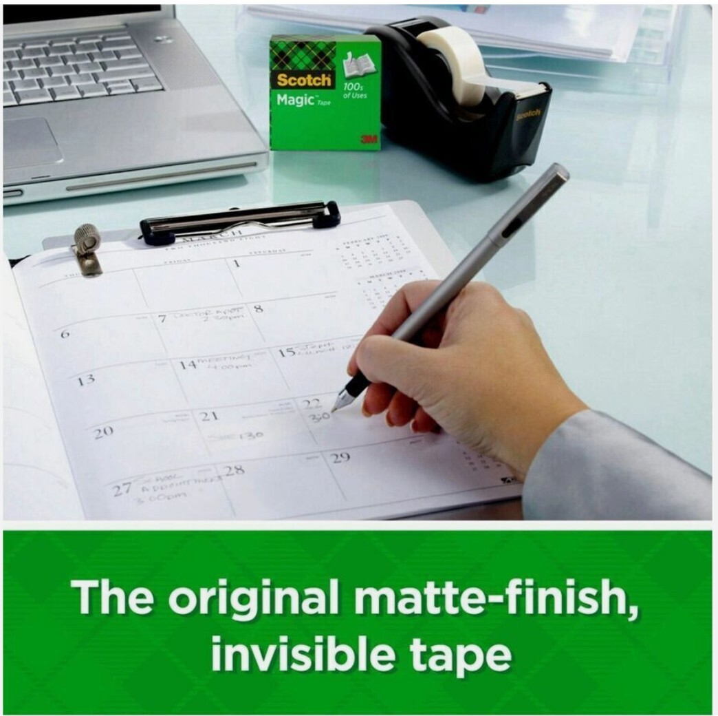Scotch Magic Invisible Tape – 0.75″ Width X 83.33 Ft Length – 1″ Core – 24 ROLLS