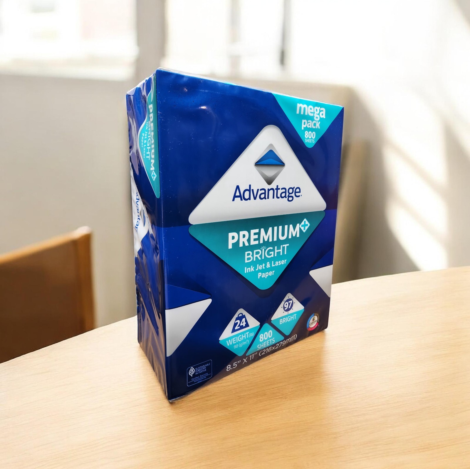 Advantage Multi Purpose Premium Bright Ink Jet/ laser Paper 8.5” X 11″ 800 ct.