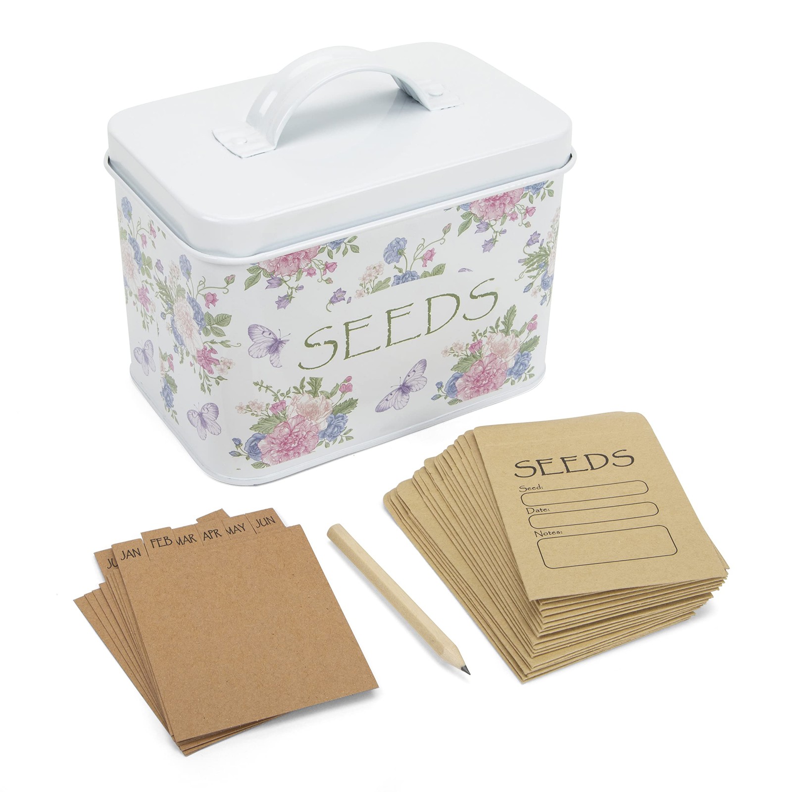 – Seed Storage Box – Durable Metal Organizer for Gardeners with Lid, Monthly …