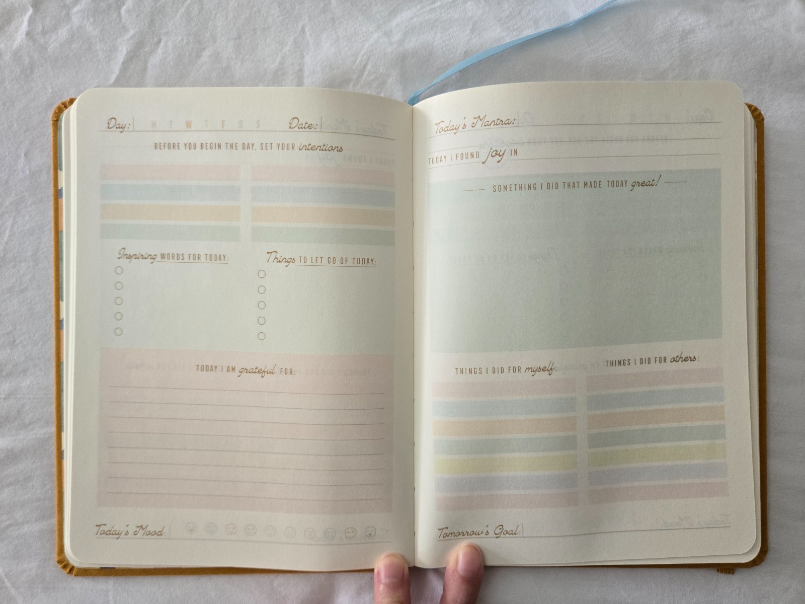 Intentions Journal – Suede Cover, Daily Check-Ins (See Description)