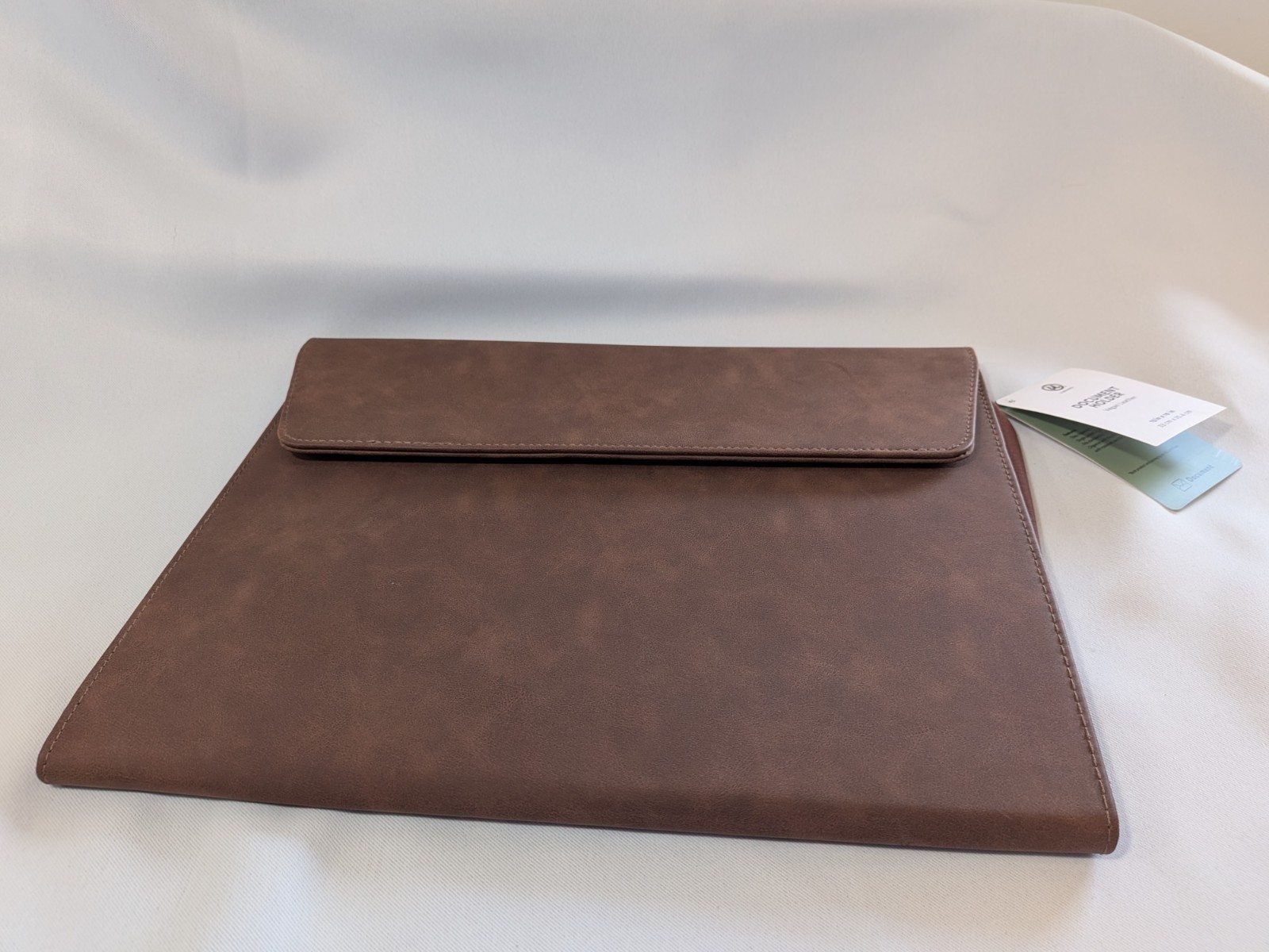 U Brands Document Holder Brown Vegan Leather Portfolio Sleeve Office Travel Case