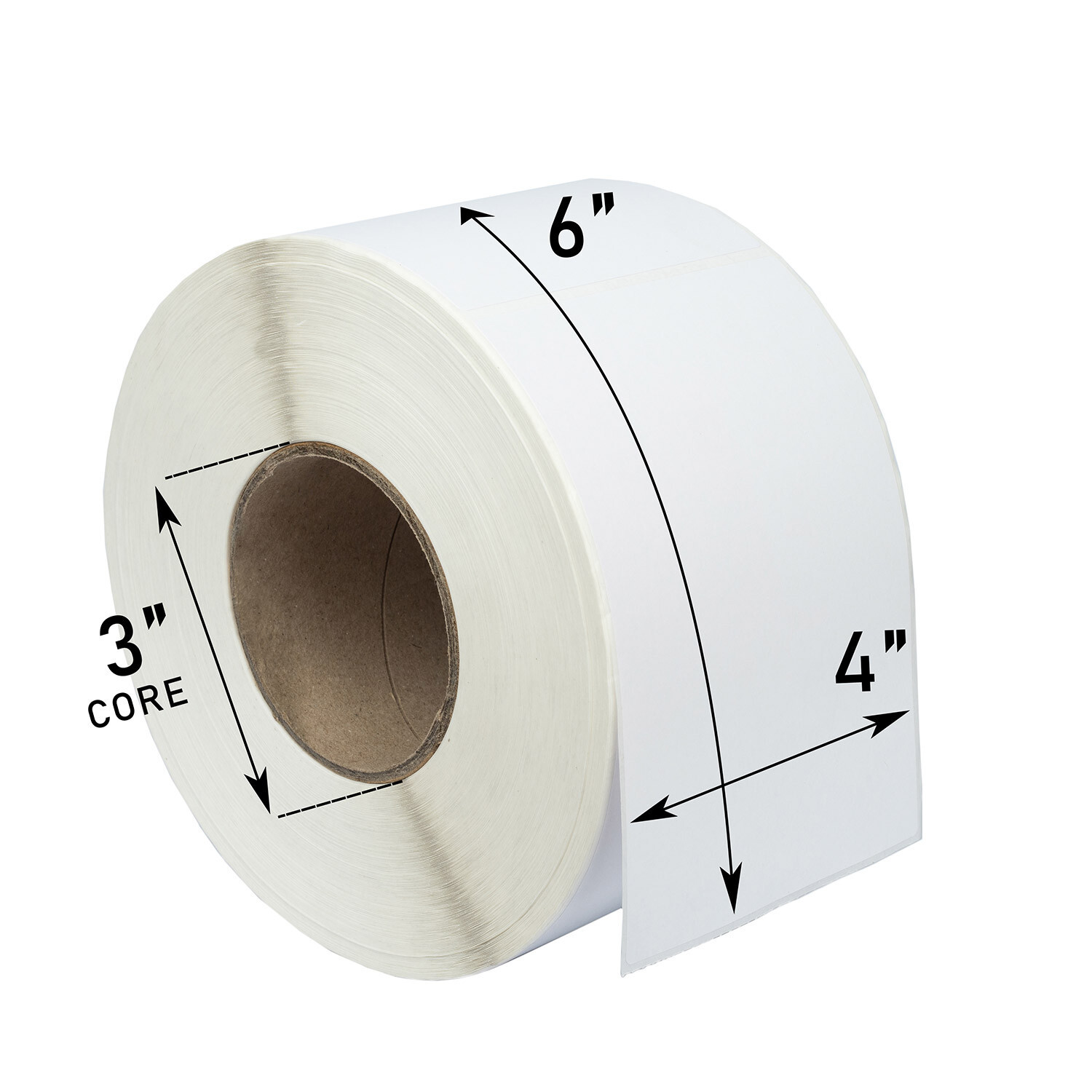 ZEBRA 4×6 (4″ x 6″) Direct Thermal Labels – 3″ Inch Core – (4) Rolls 4000 Labels