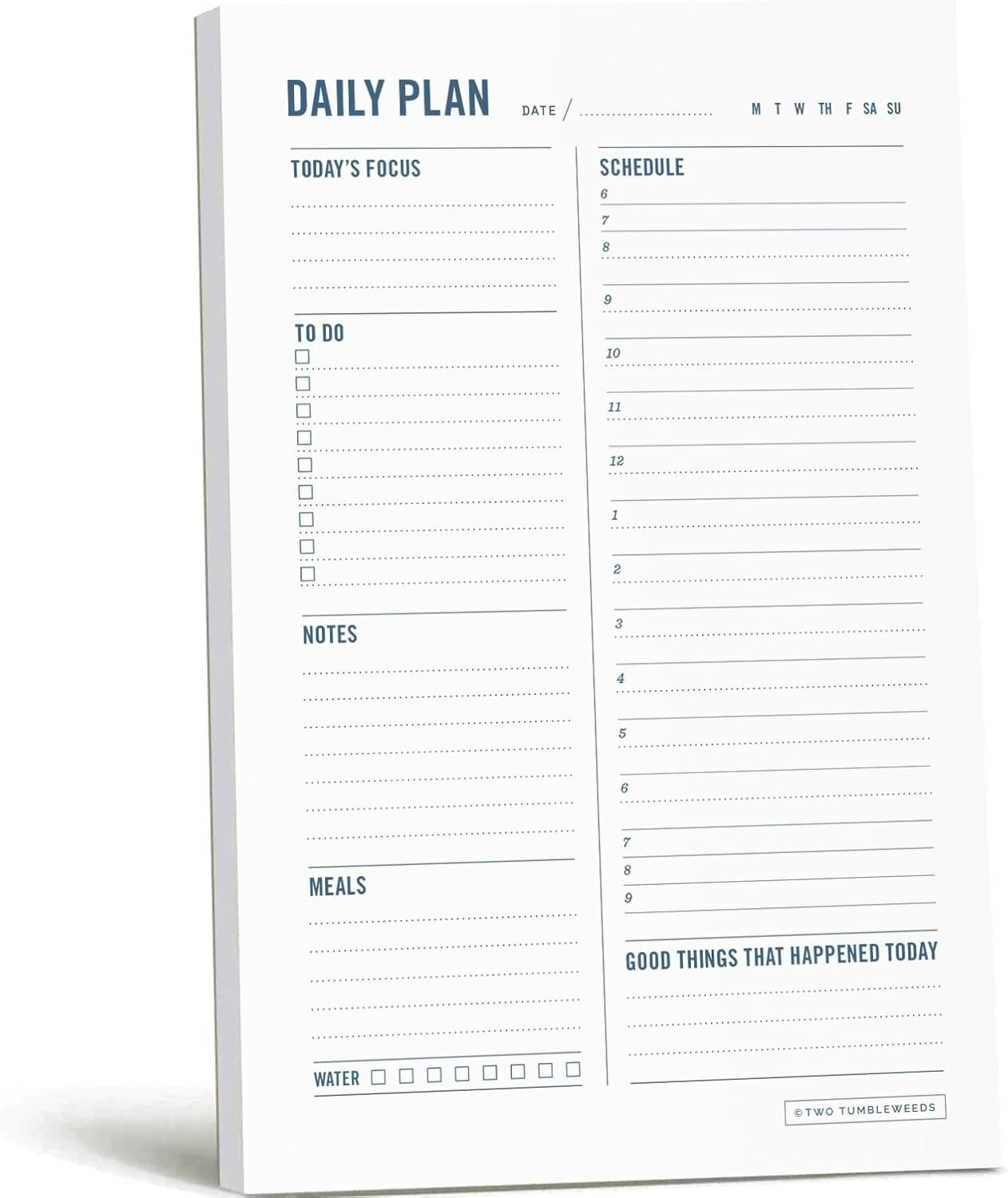 Daily Planner Notepad with Hourly Schedule – ADHD Planner, Time Block Planning P