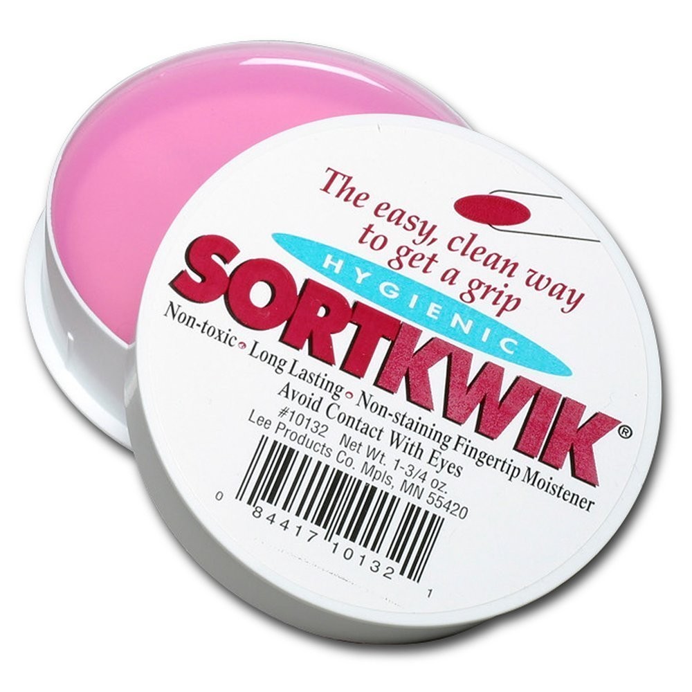 Sortkwik Fingertip Moisteners, 1 3/4 oz, Pink, Sold as 6 Pack