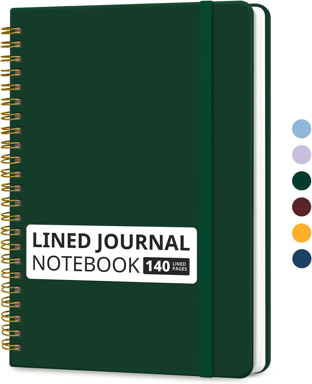 Lined Spiral Journal Notebook for Women & Men, 140 Pages, College Ruled Hardcove