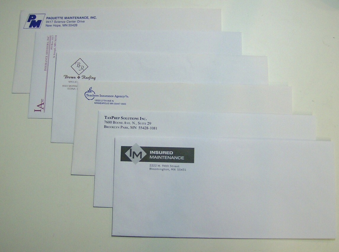 500 Printed Envelopes, Full Color Peel & Seal #10 Window Self Sticking Adhesive