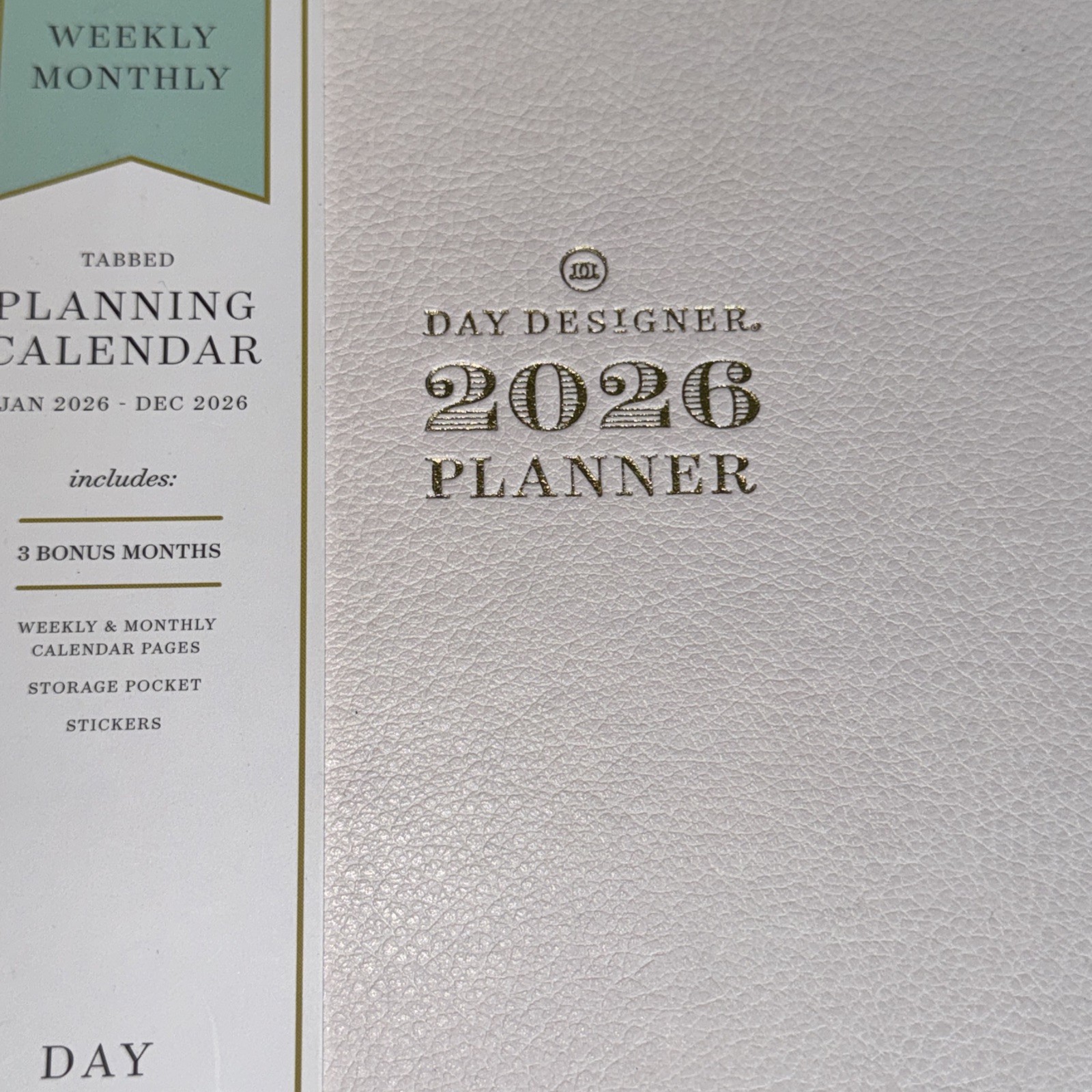 Blue Sky Day Designer Hybrid 2026 Planner Monthly Weekly Pale Pink New