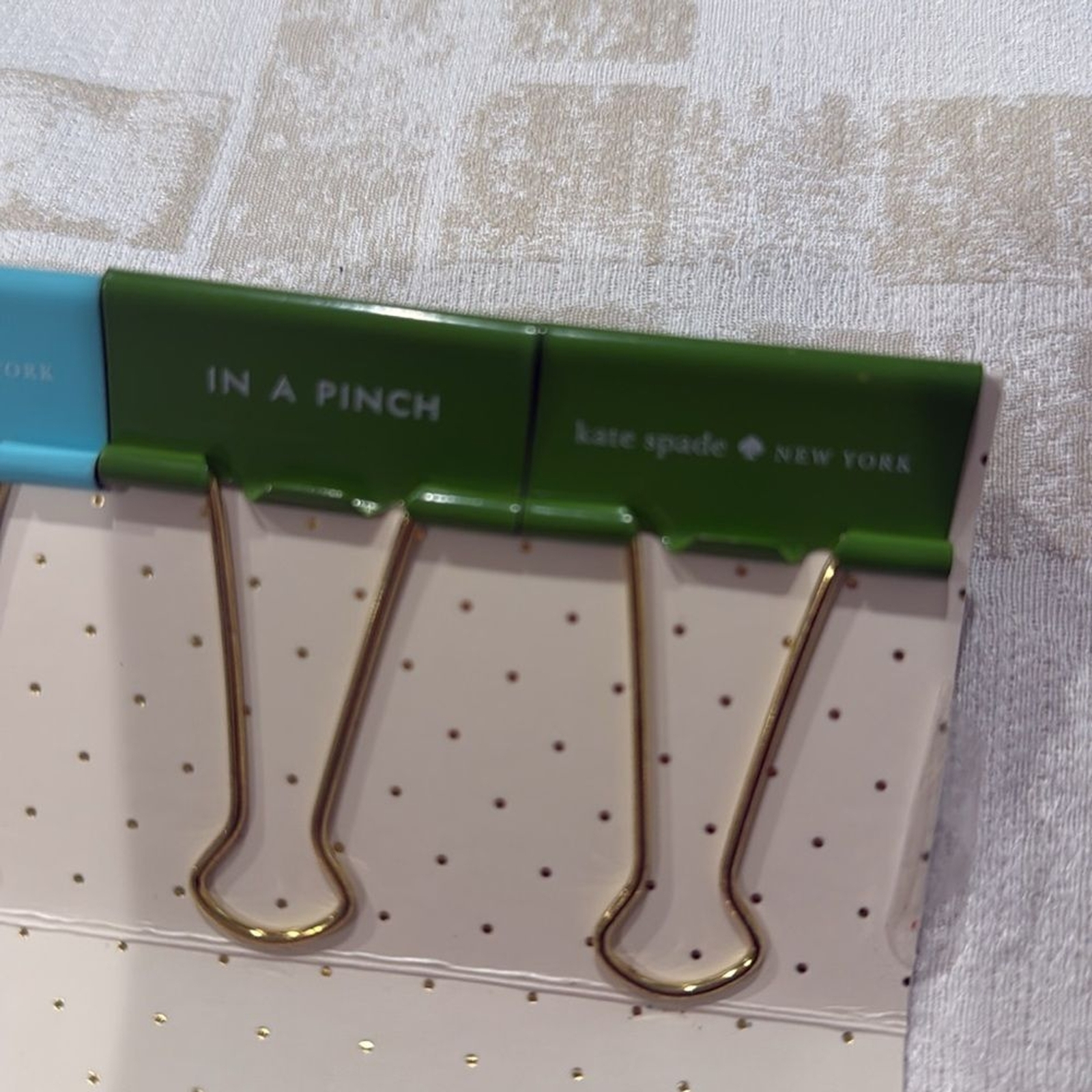 Kate Spade NWT 8 Binder Clips with sayings and colors see description