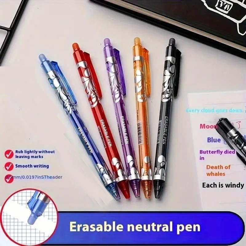 Erasable Gel Pens – Retractable (click) – 6 colors