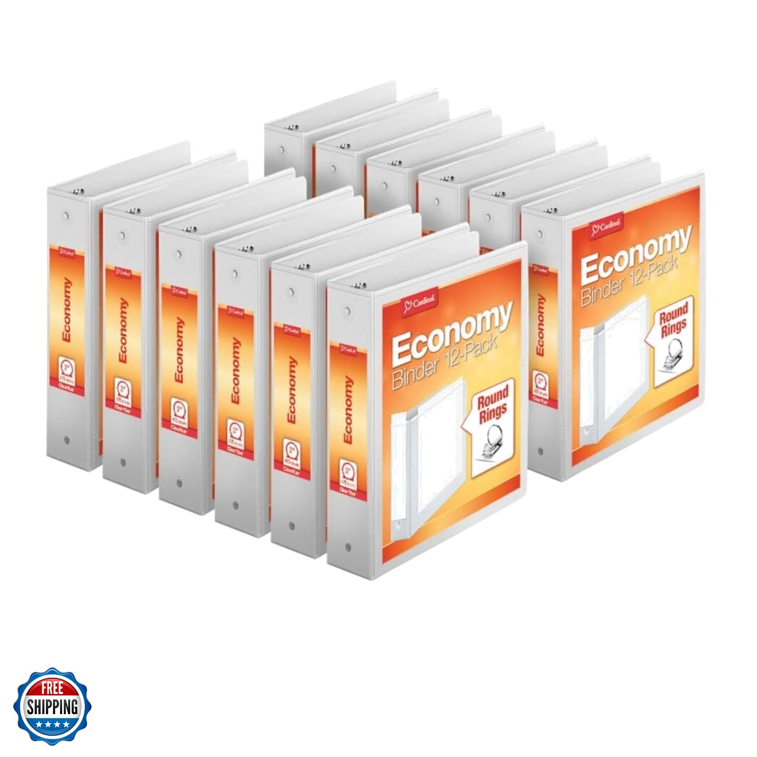 Economy 3-Ring Binders, 2″, Round Rings, Holds 475 Sheets, ClearVue Presentat…