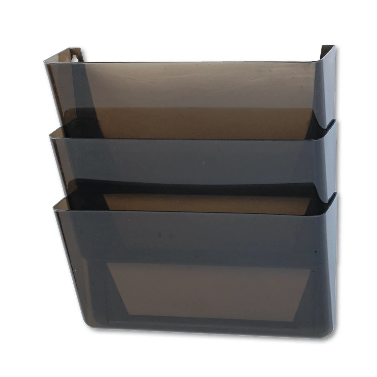 Stak-A-File Wall File, 3 Sections, Letter Size, 13″ x 4″ x 14.88″, Smoke