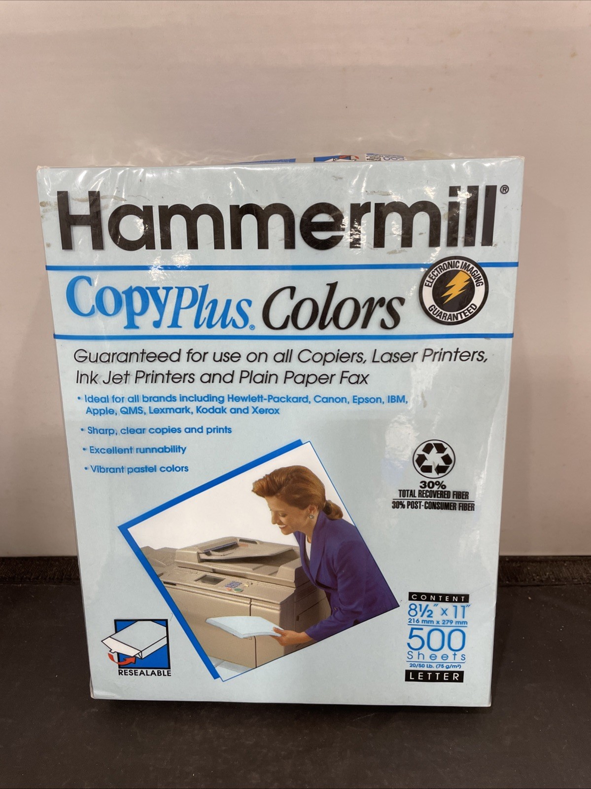 Hammermill Copy Plus Colors 8 1/2″ x 11″ 500 Sheets Blue Sealed Pkg VTG New