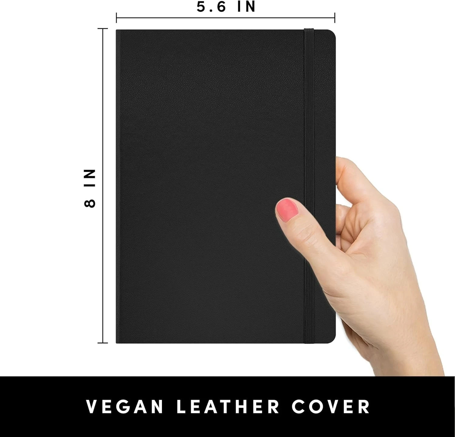 Lined Journal Notebooks, 10 Pack, (Black), 160 Pages, Medium 5.6 Inches X 8 Inch