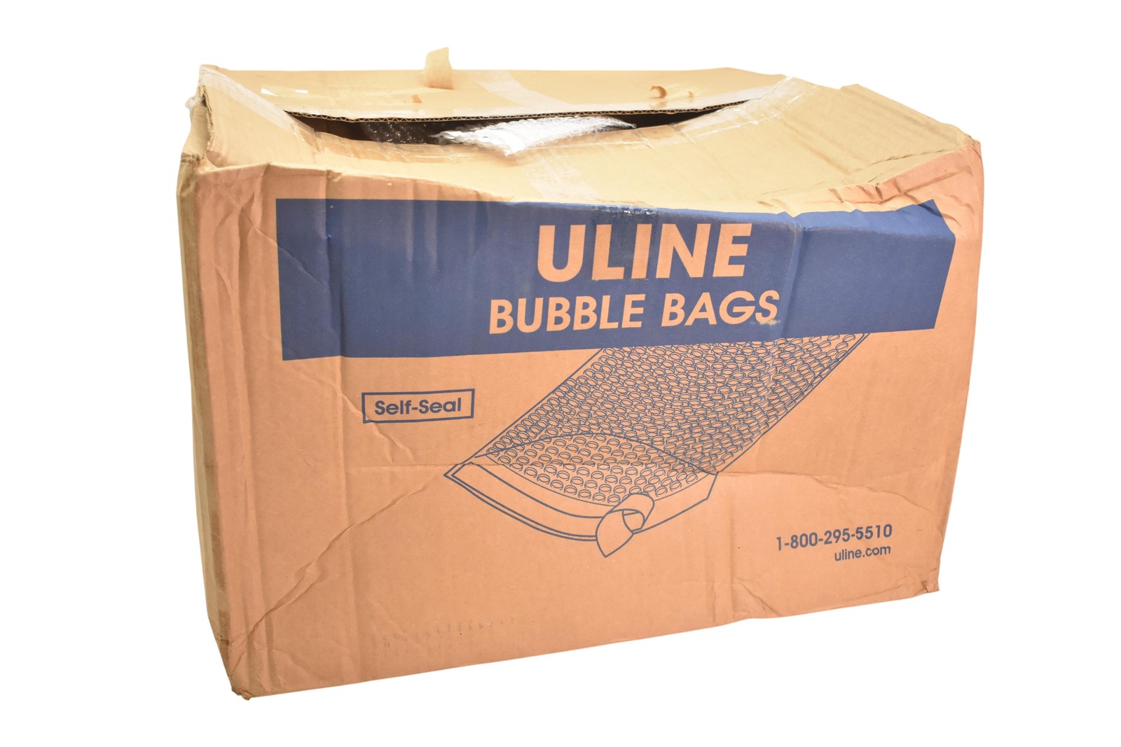 Uline S-680 Bubble Bags Clear 4 X 5 1/2 Self-Seal 1000/Case Damaged Box