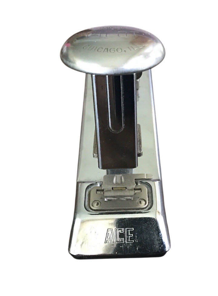Vintage Stapler Ace Fastener Corp Chicago Model 404, Nickel Chrome, #1