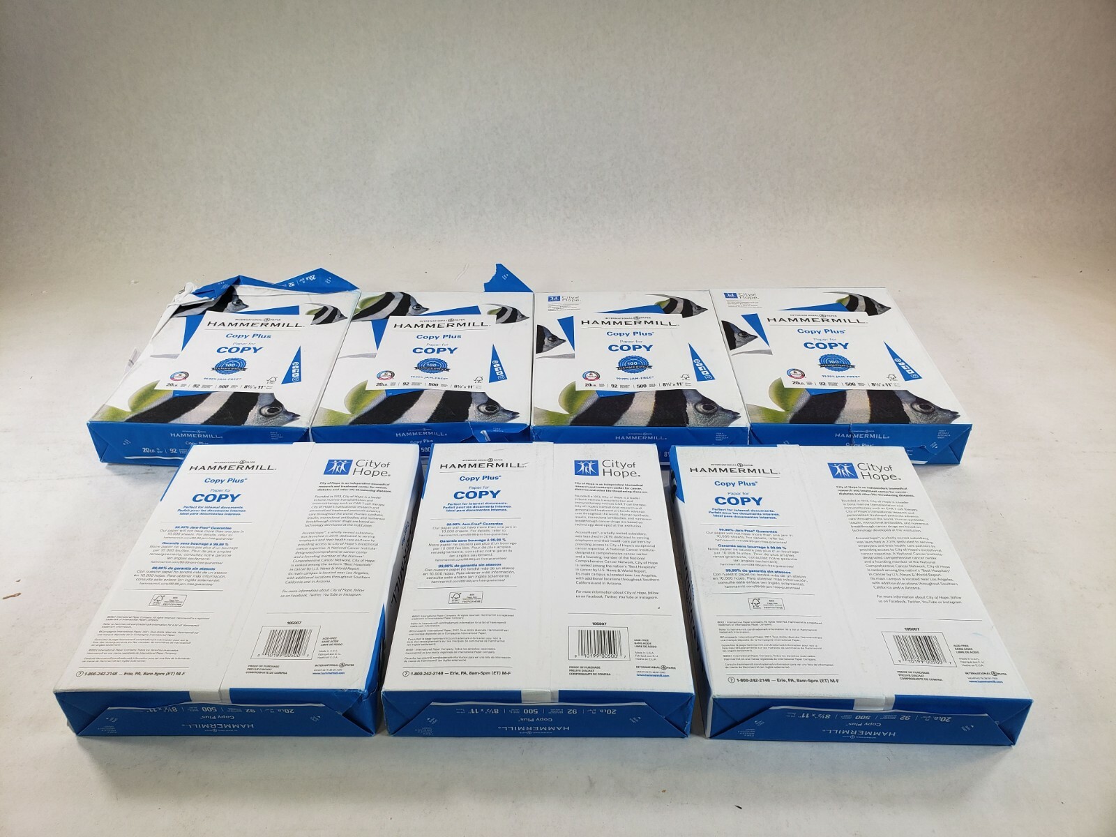 Lot Of 7 Pack Hammermill Bright White Copy Plus Paper 8.5″ x 11″ 500 Sheet Each
