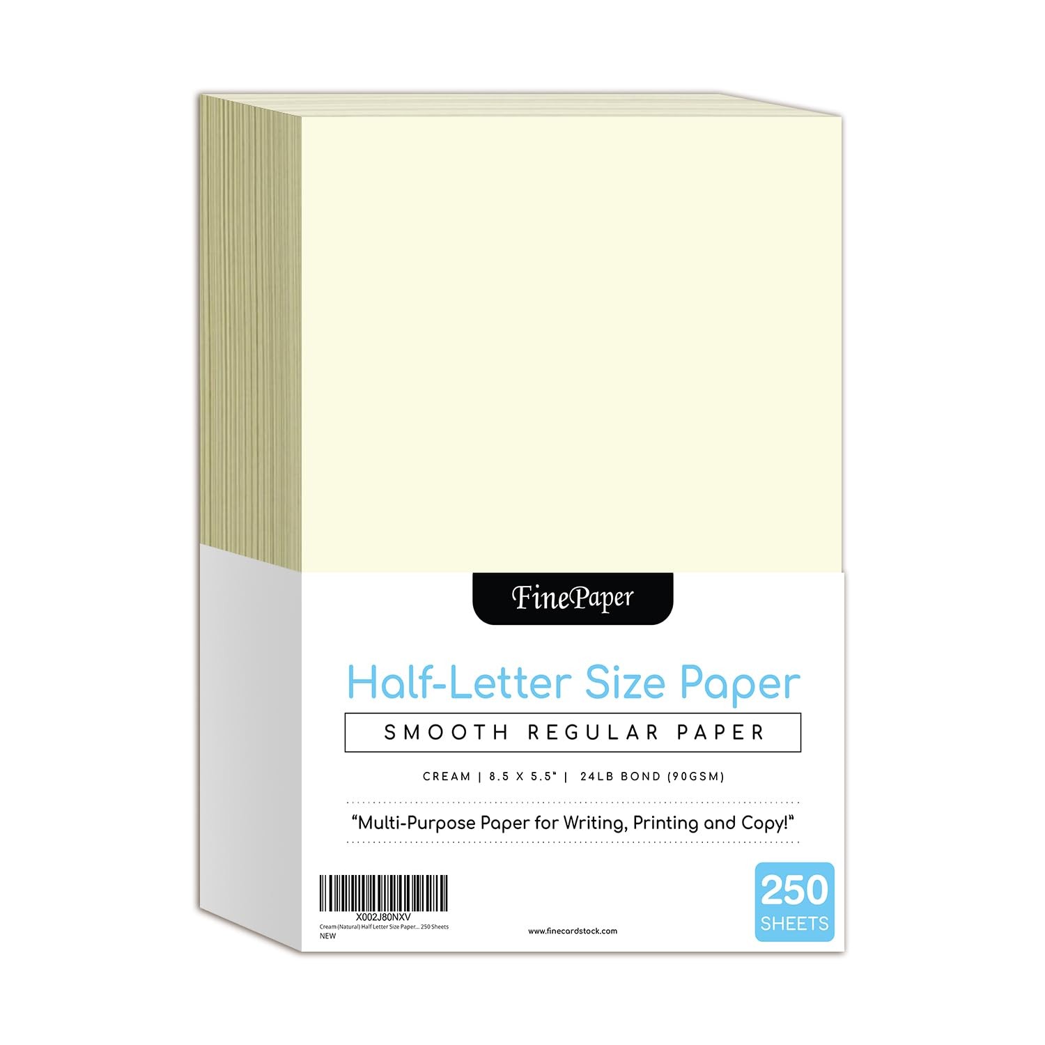 Cream Natural Half Letter Size Paper – Great for Business Documents, Letters,…