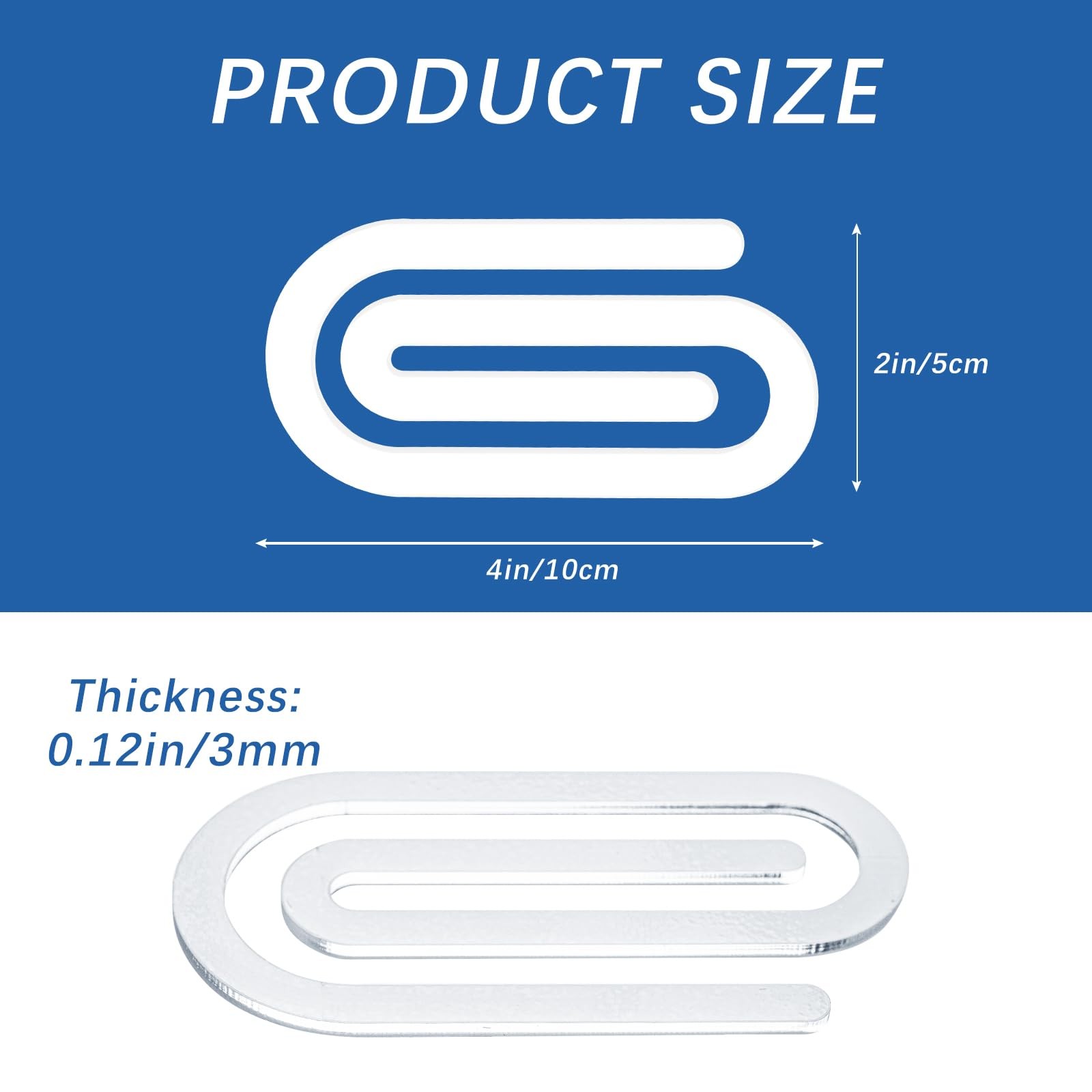 24PCS 4″ x 2″ Bulk Acrylic Sublimation Paper Clip Blanks Jumbo for Bookmarks …