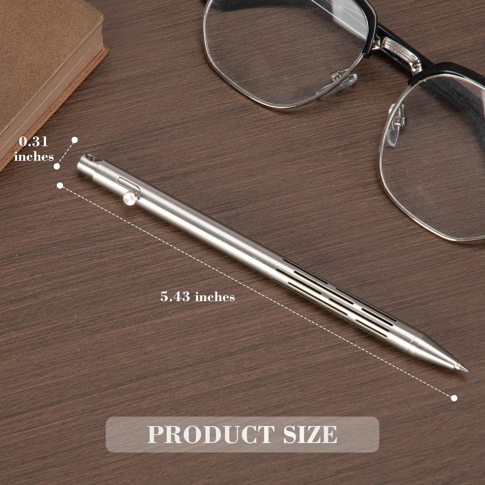 SMOOTHERPRO Bolt Action Pen, Stainless Steel 1 Count (Pack of 1), Gray